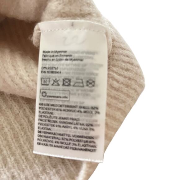 H&M Cream Knit Ruffle Collared Button Front Cardigan Sweater Size Small - Picture 6 of 6